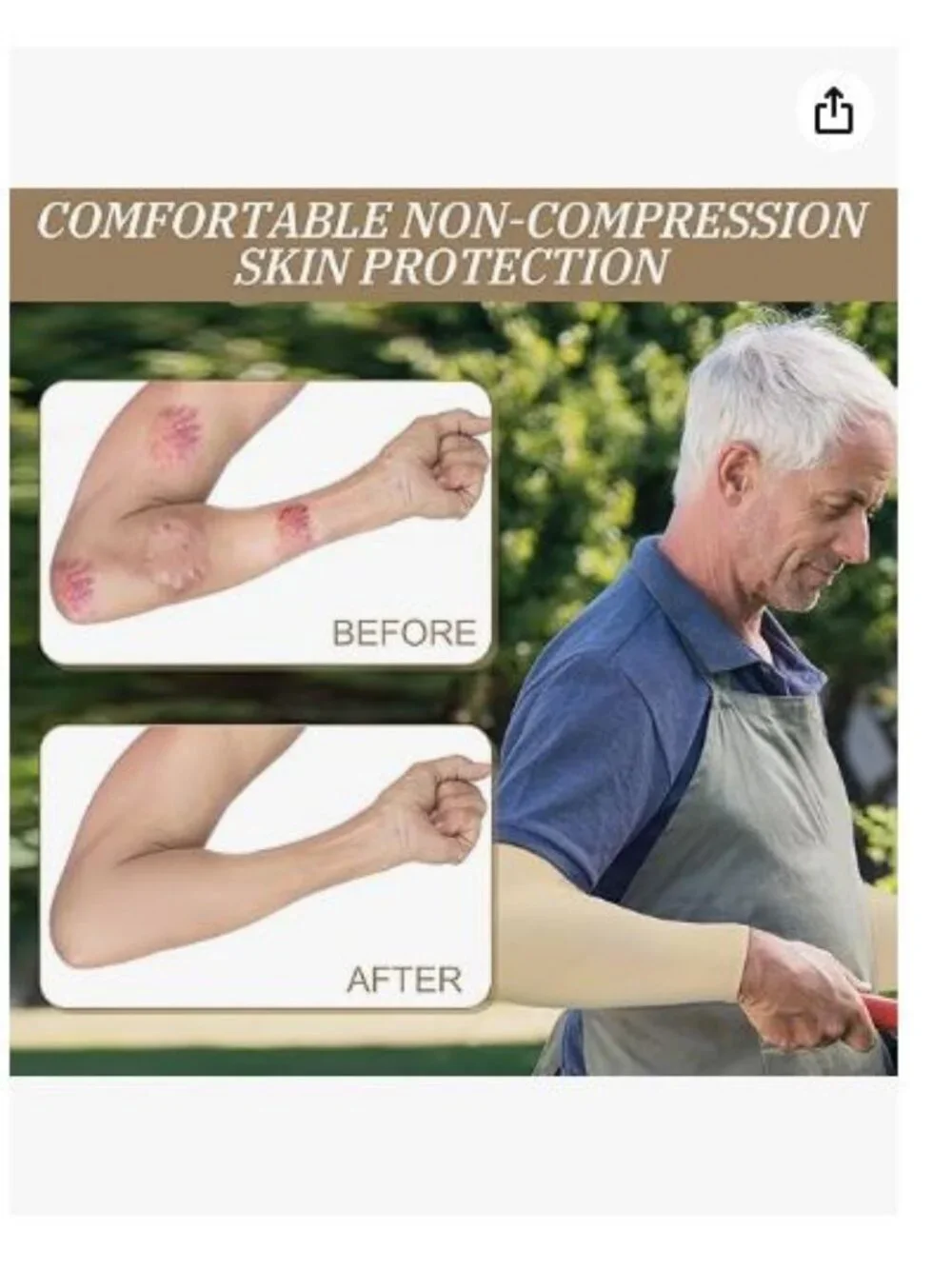 8 Pairs Protective Arm Sleeves for Thin Skin Bruise & Abrasion Protection